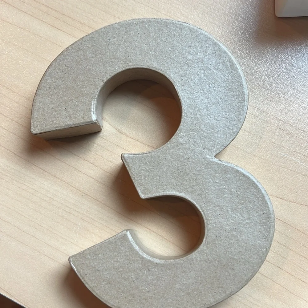 Decorative Number 3 Cardboard Charcuterie Gift Box